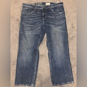 Tk Axel Jeans Mens 40x30 Slim Boot Cut Medium Faded Wash Blue Denim